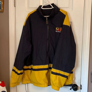 Reversible San Francisco California yellow blue jacket XXL Golden Gate Bridge